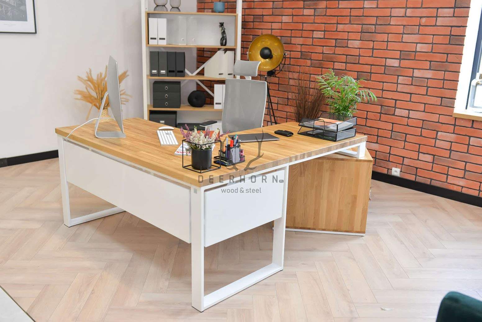 Bureau d'angle Loft Office blanc Loft Office Plus gauche