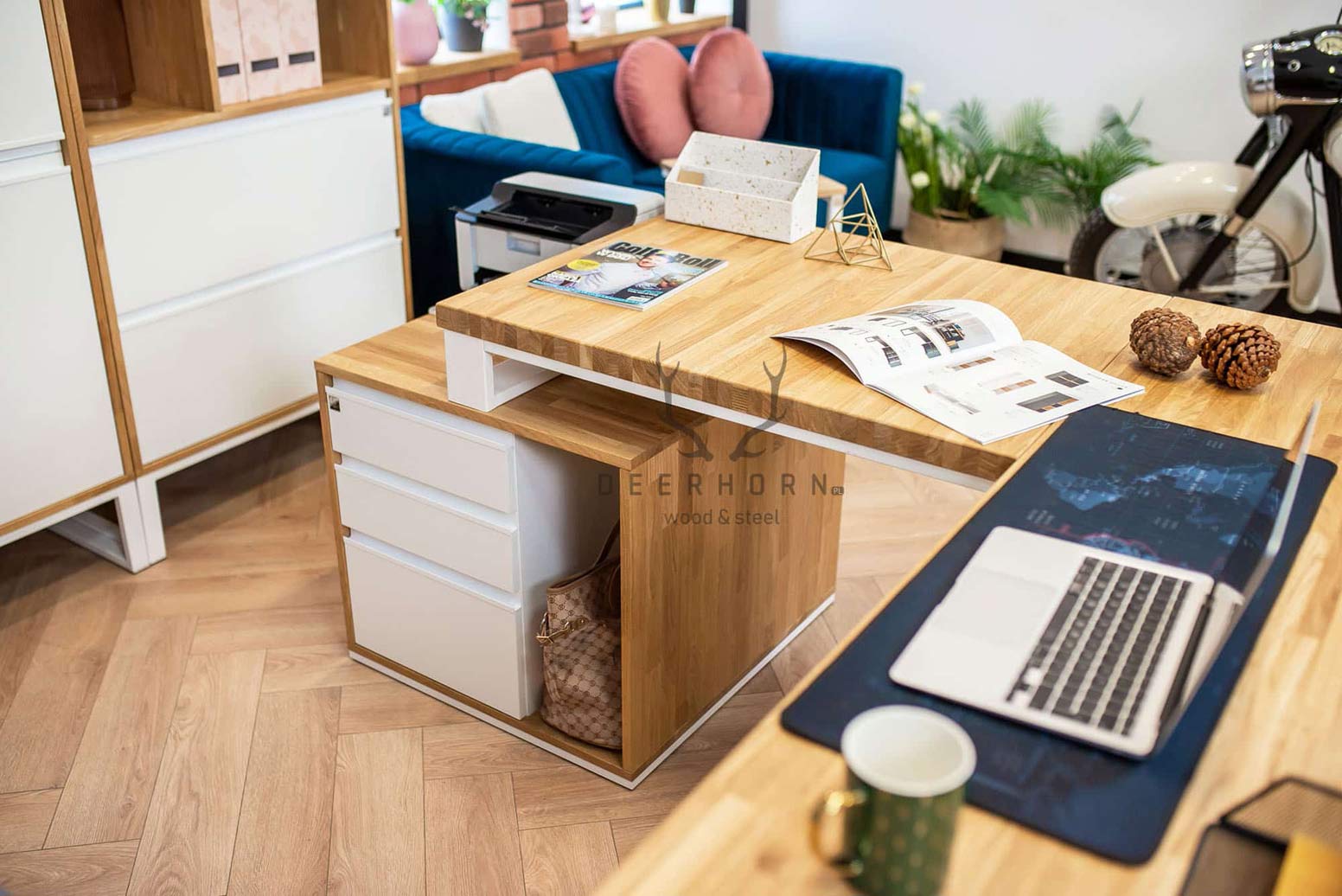 Bureau d'angle Loft Office blanc Loft Office Plus gauche