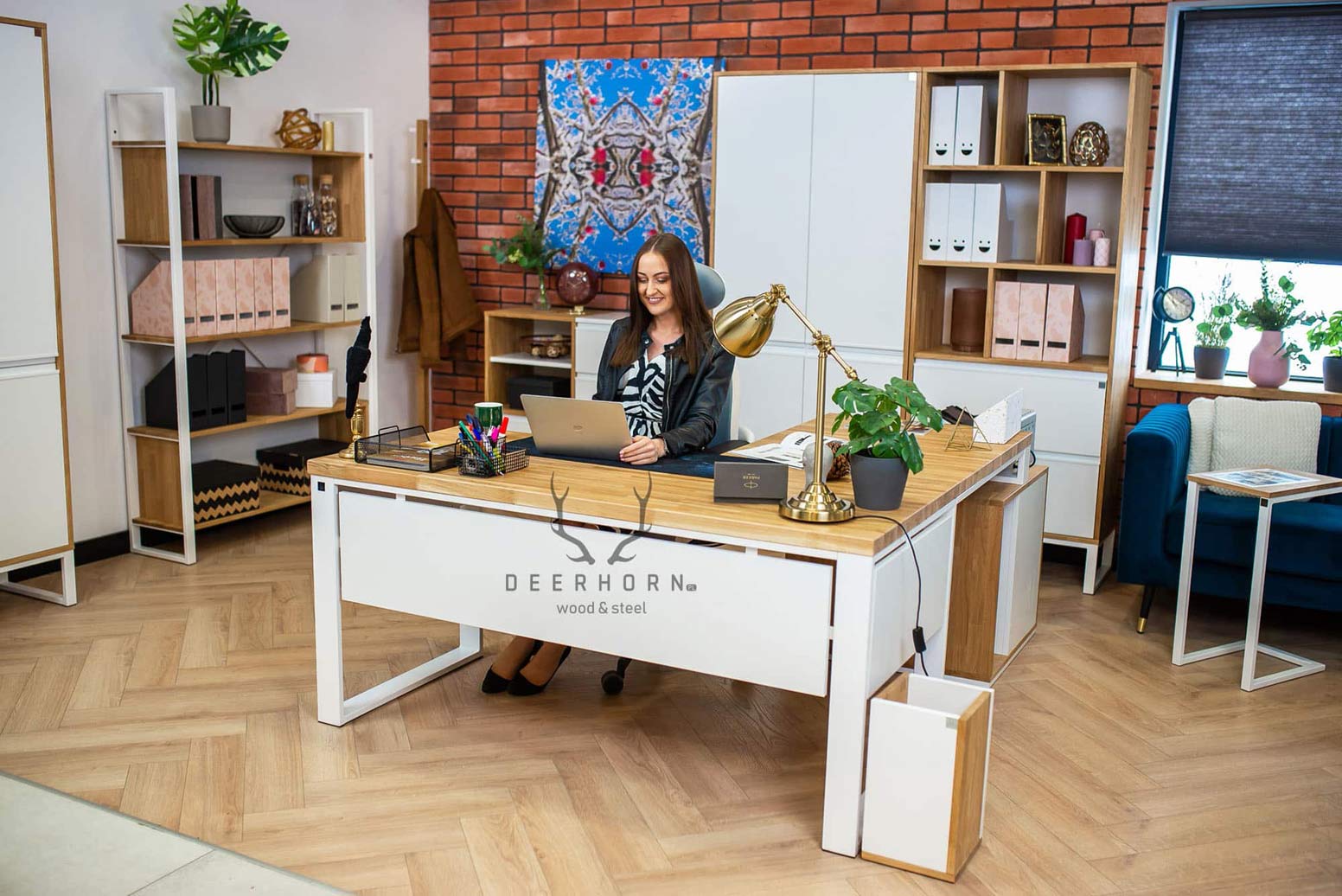 Bureau d'angle Loft Office blanc Loft Office Plus gauche