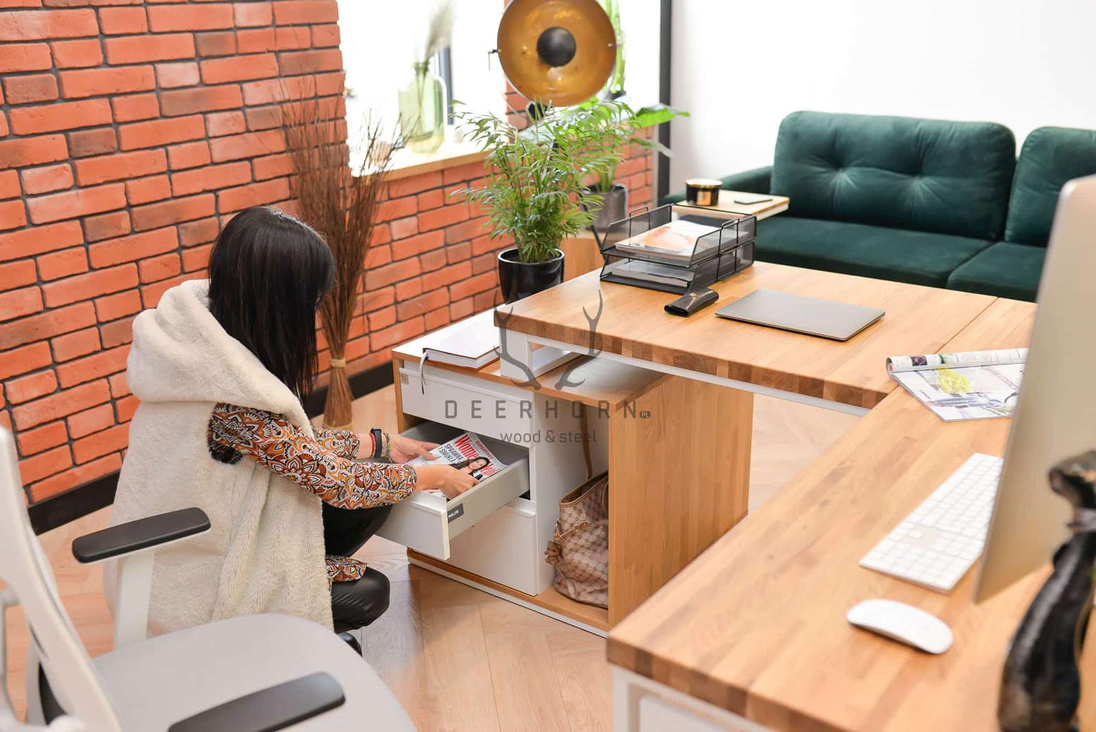 Bureau d'angle Loft Office blanc Loft Office Plus gauche