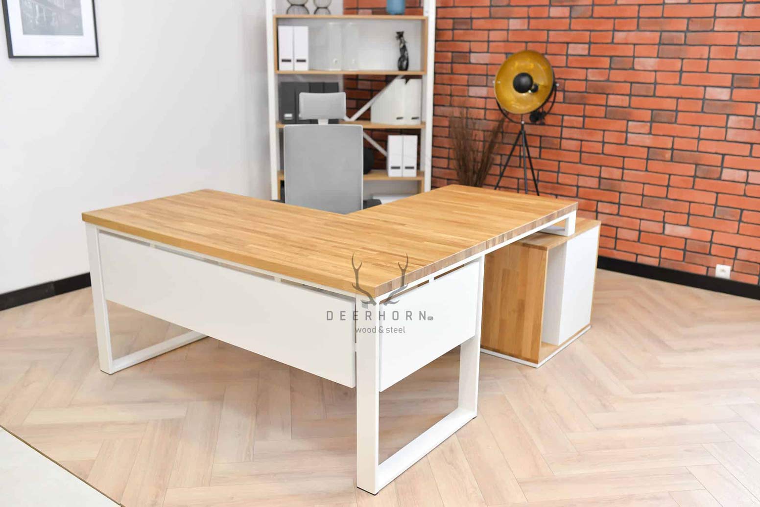 Bureau d'angle Loft Office blanc Loft Office Plus gauche