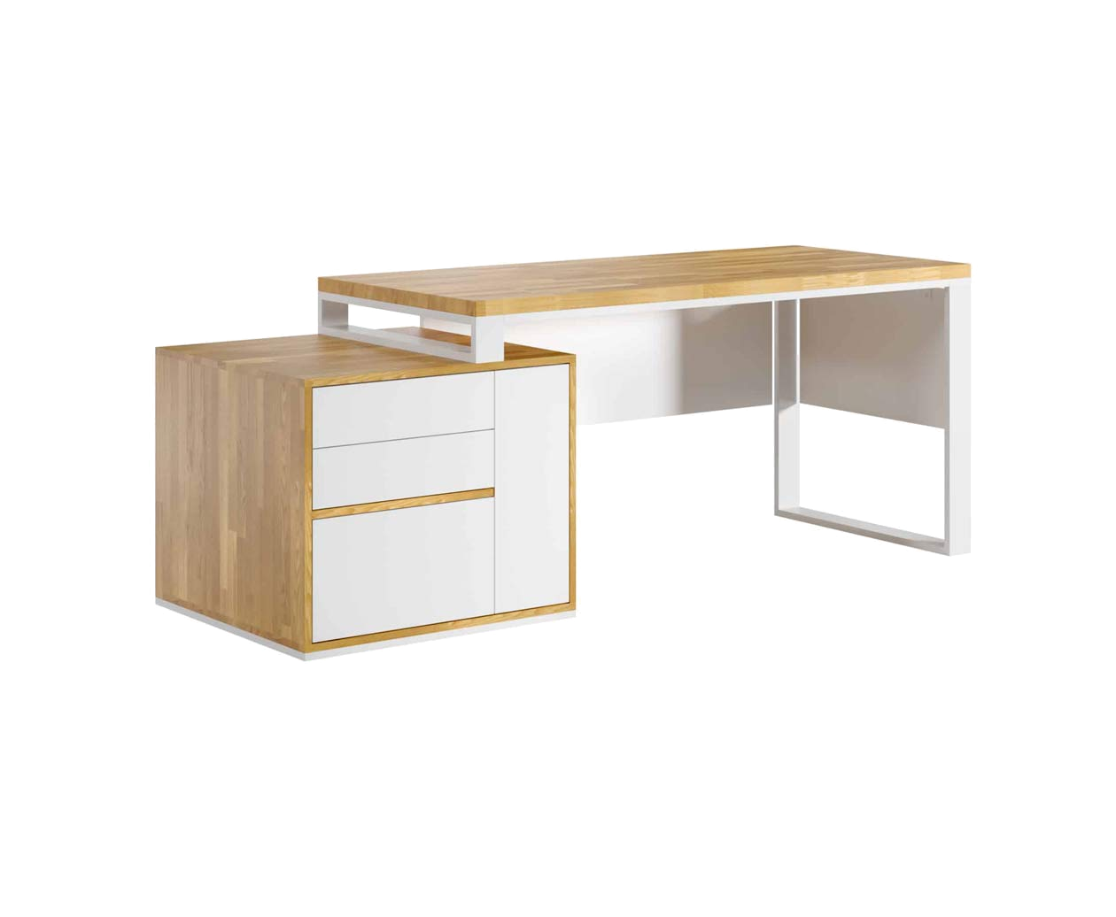 Bureau blanc avec couvercle pour bureau de femme ou bureau d'étude
