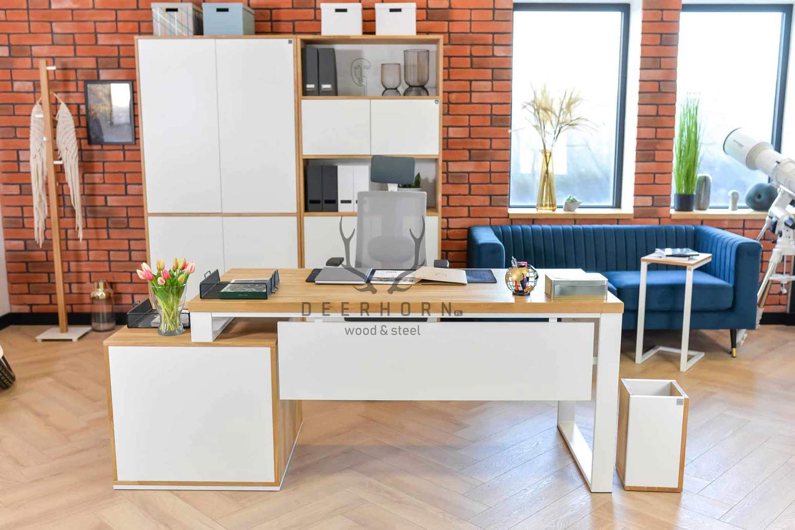 Bureau blanc avec couvercle pour bureau de femme ou bureau d'étude