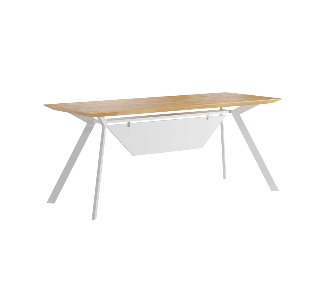 Bureau d'étude blanc avec bureau en verre Simple Active