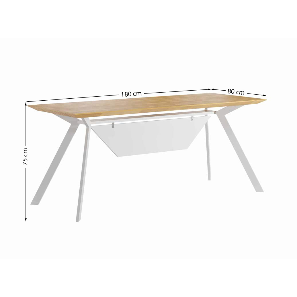 Bureau d'étude blanc avec bureau en verre Simple Active