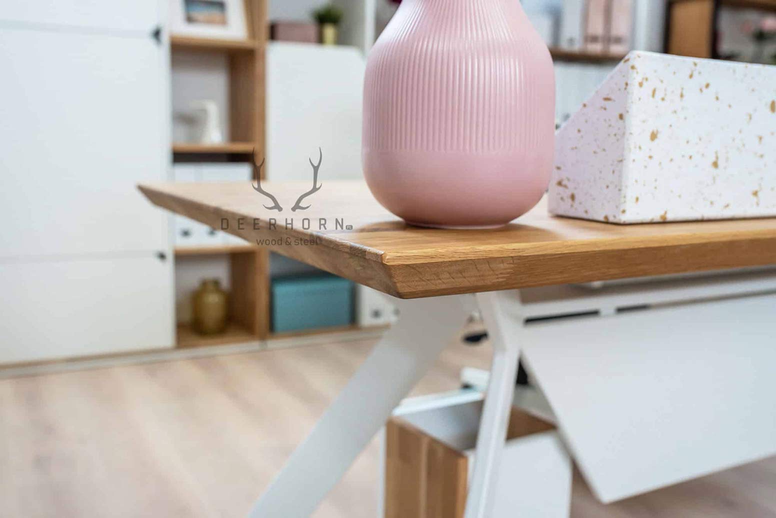 Bureau d'étude blanc avec bureau en verre Simple Active