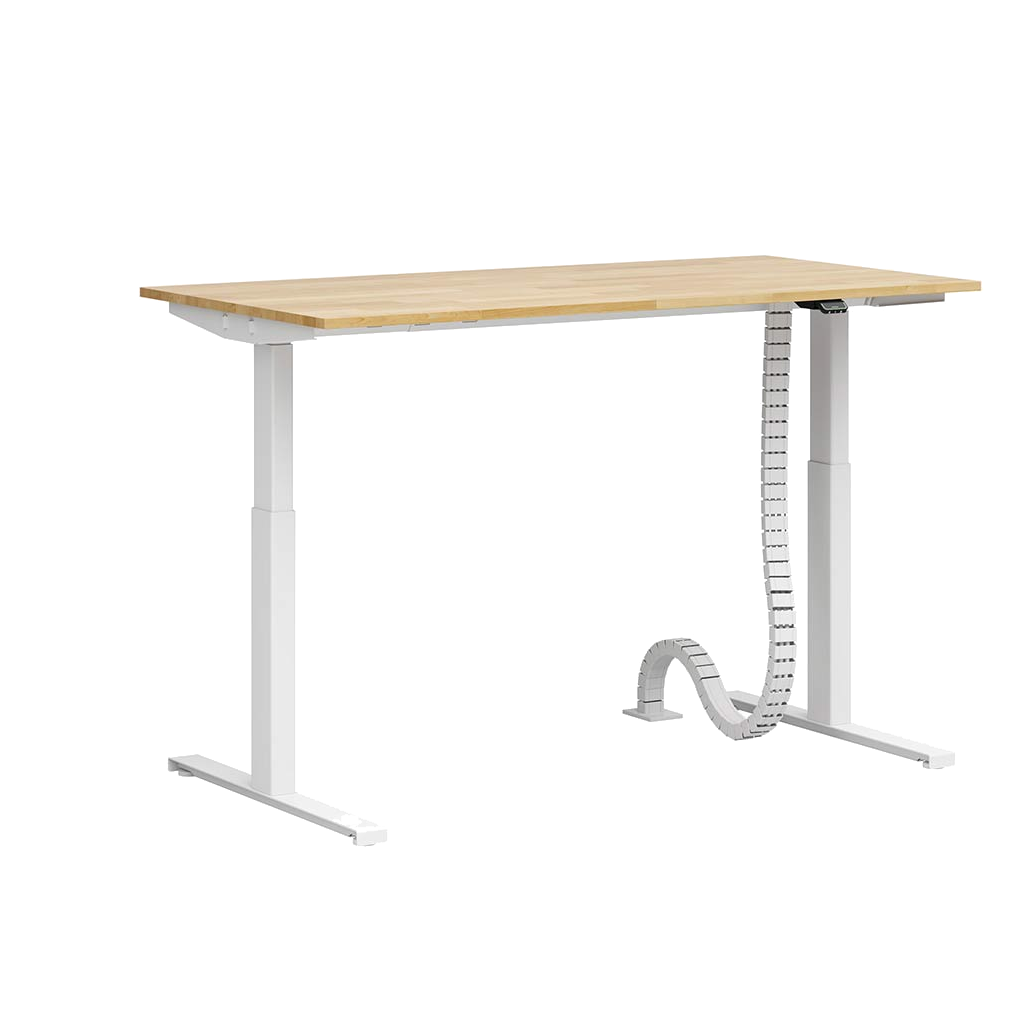 Weißer verstellbarer Holzschreibtisch Slim