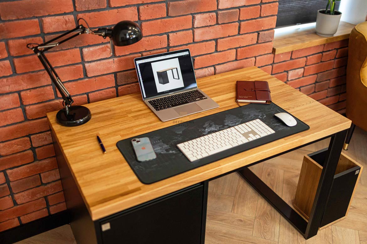 Moderner ergonomischer Jugendschreibtisch mit linkem Schrank