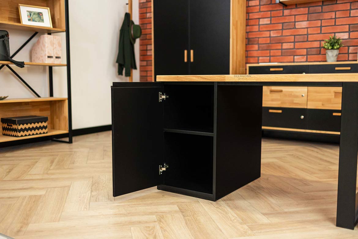 Moderner ergonomischer Jugendschreibtisch mit linkem Schrank