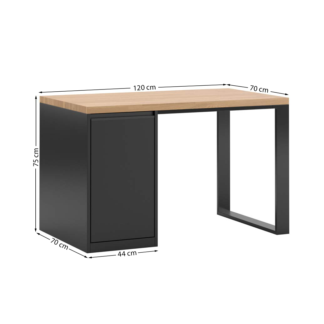 Moderner ergonomischer Jugendschreibtisch mit linkem Schrank