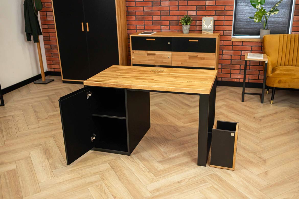 Moderner ergonomischer Jugendschreibtisch mit linkem Schrank