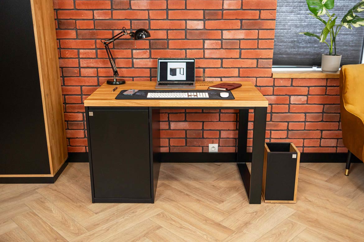 Moderner ergonomischer Jugendschreibtisch mit linkem Schrank