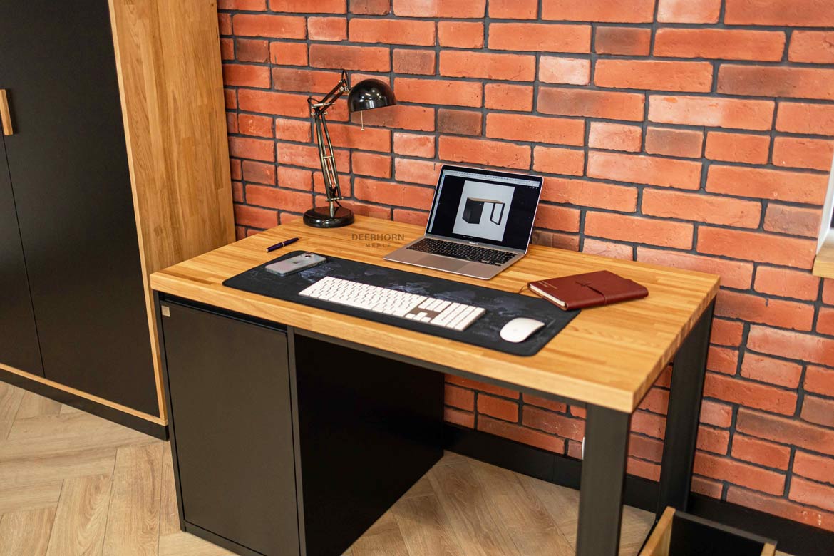 Moderner ergonomischer Jugendschreibtisch mit linkem Schrank