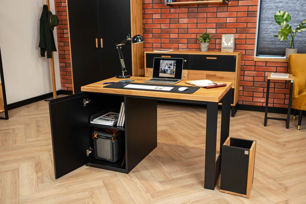 Moderner ergonomischer Jugendschreibtisch mit linkem Schrank
