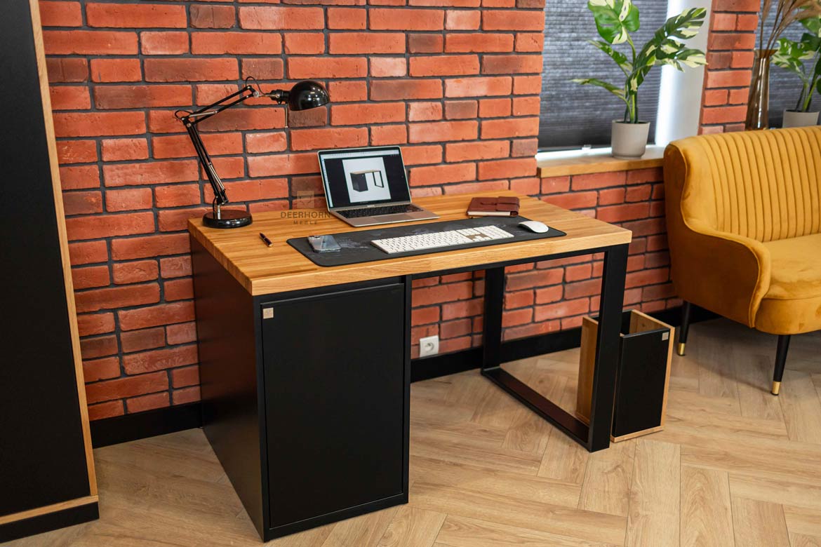 Moderner ergonomischer Jugendschreibtisch mit linkem Schrank