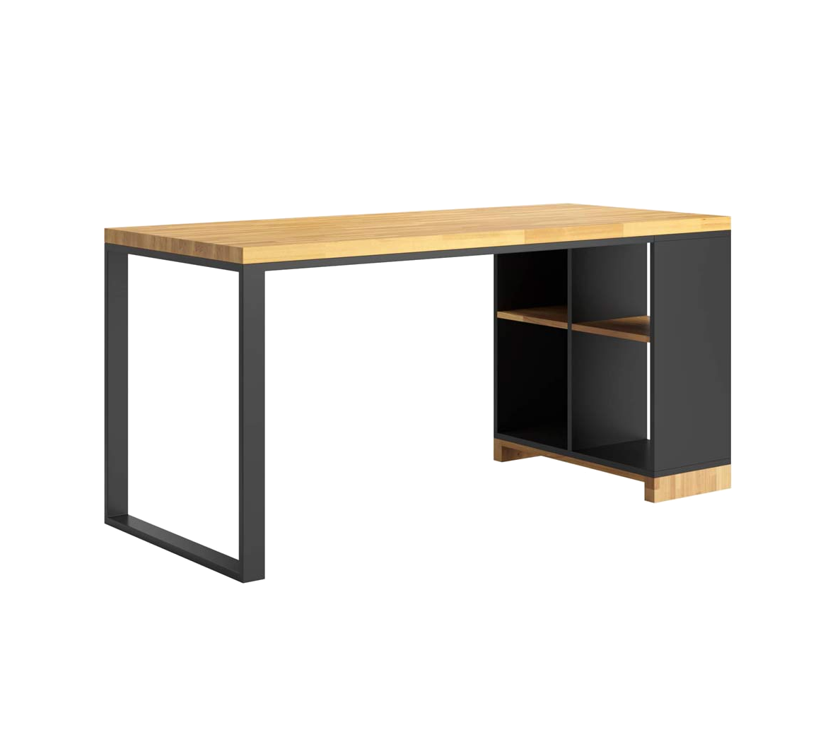 Funktionaler Schreibtisch mit Ablageflächen für Firmensitz schwarz rechts modern