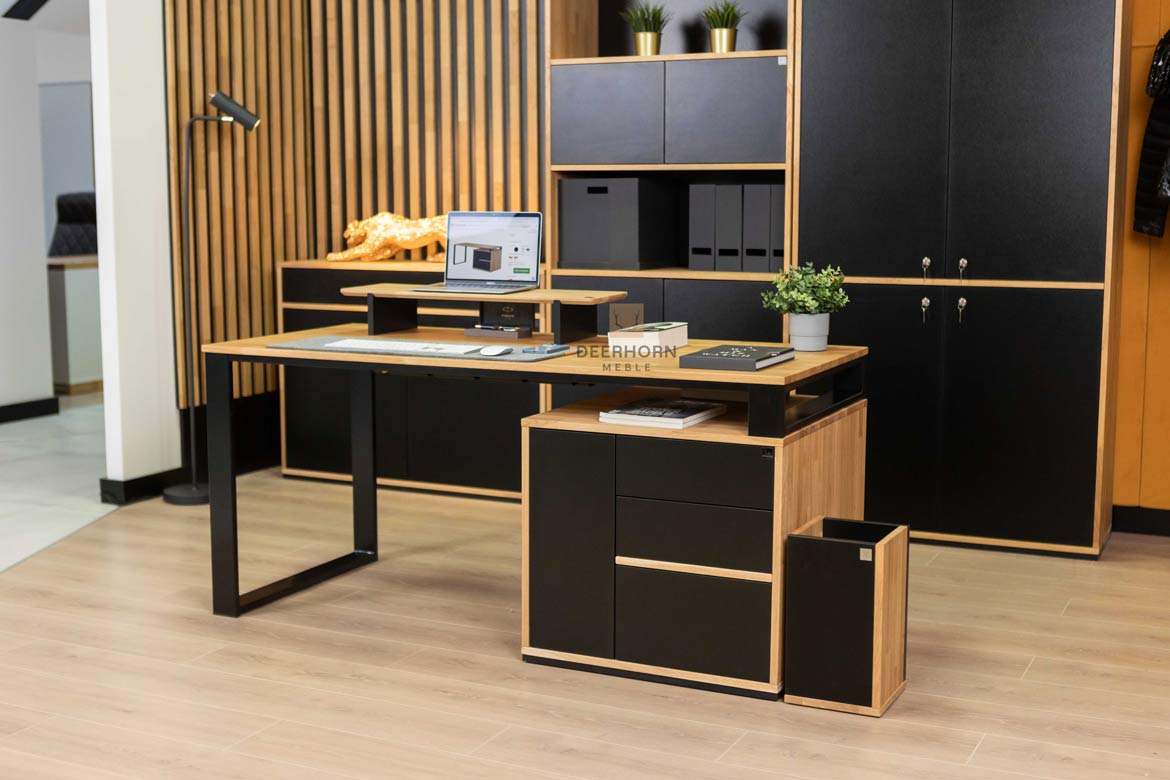 Schreibtisch für kleine Büros Holz Metall Loft Büro schlank kurz