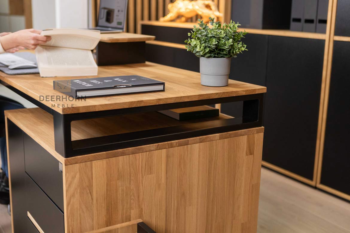 Schreibtisch für kleine Büros Holz Metall Loft Büro schlank kurz