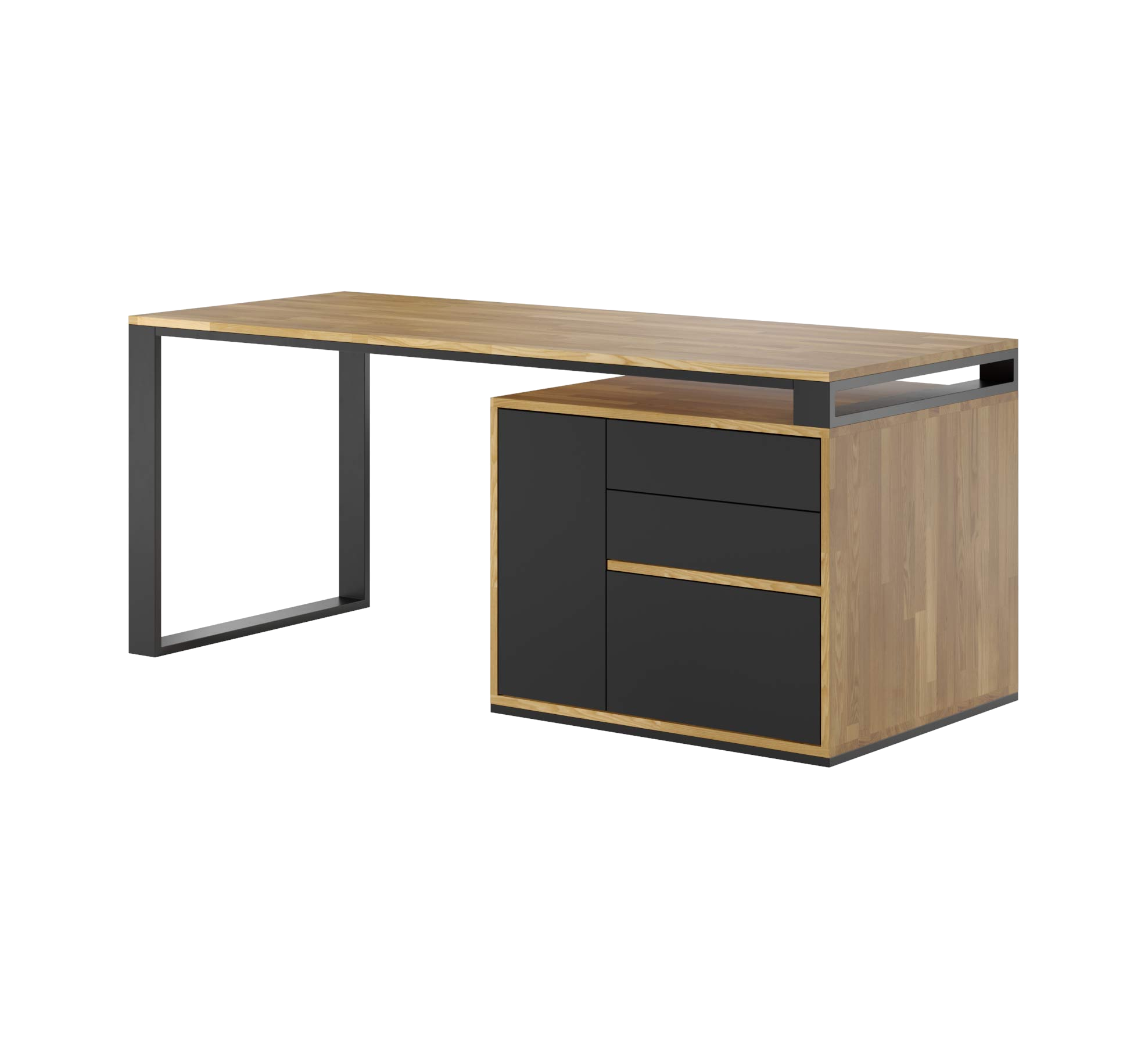 Schreibtisch für kleine Büros Holz Metall Loft Büro schlank kurz