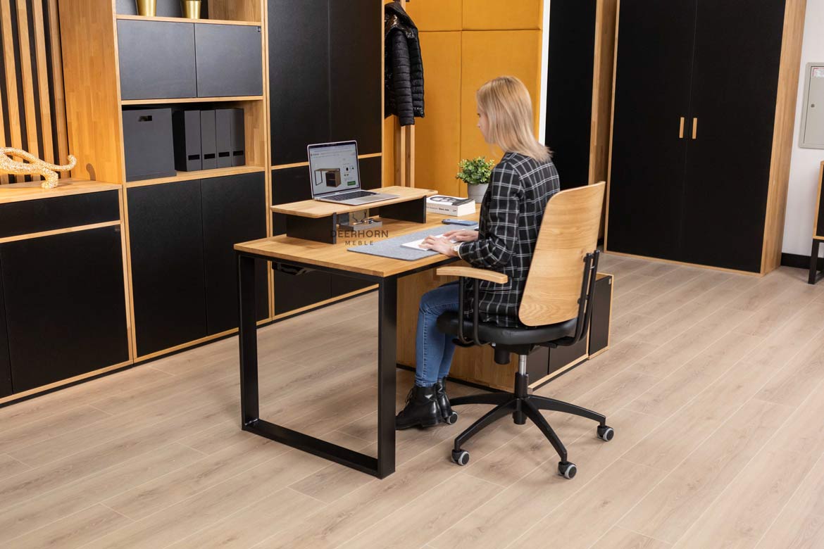 Schreibtisch für kleine Büros Holz Metall Loft Büro schlank kurz