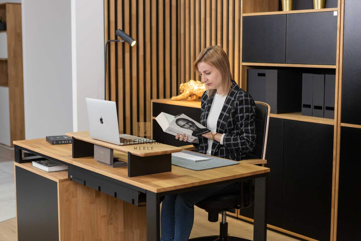 Schreibtisch für kleine Büros Holz Metall Loft Büro schlank kurz