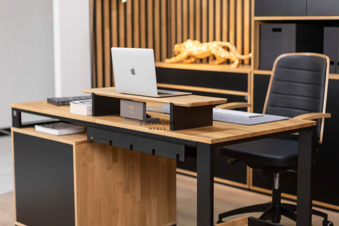 Schreibtisch für kleine Büros Holz Metall Loft Büro schlank kurz