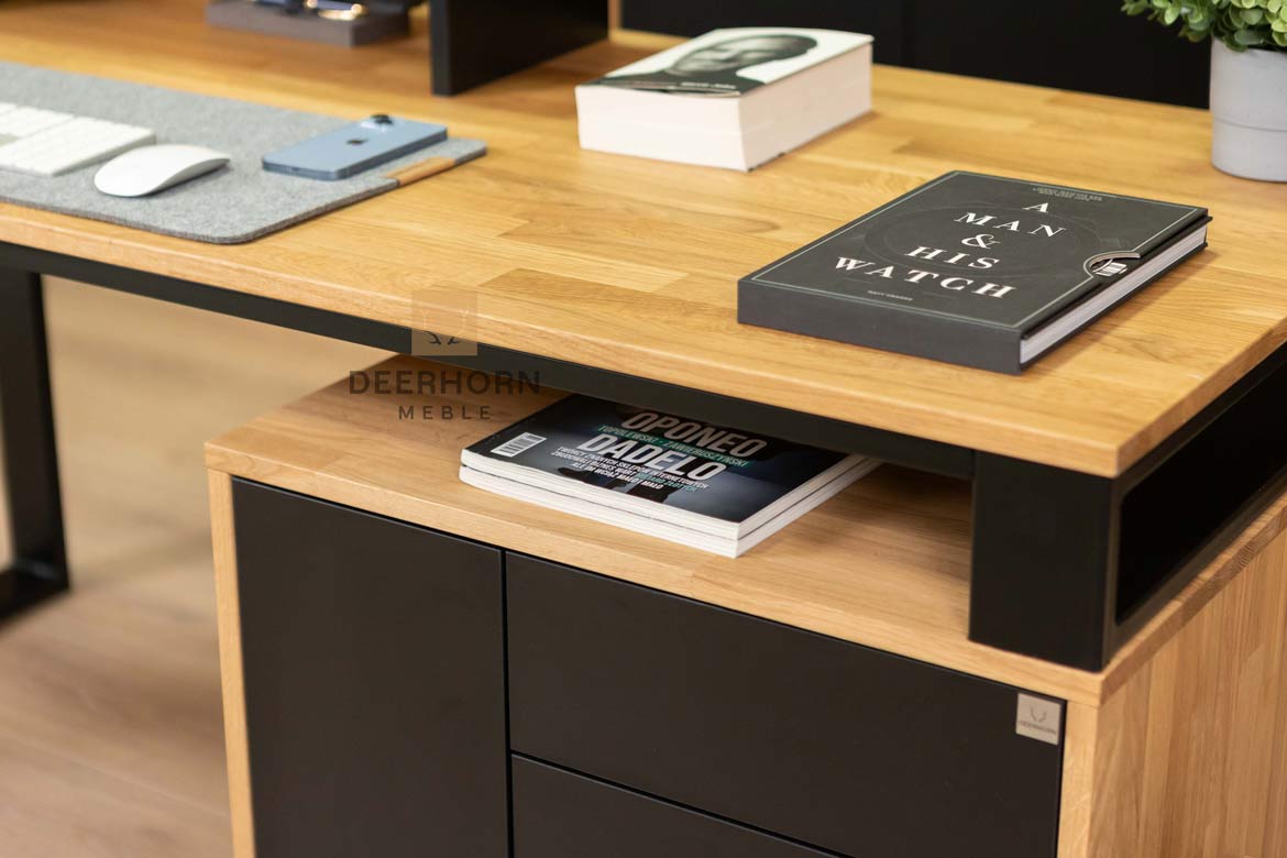 Schreibtisch für kleine Büros Holz Metall Loft Büro schlank kurz
