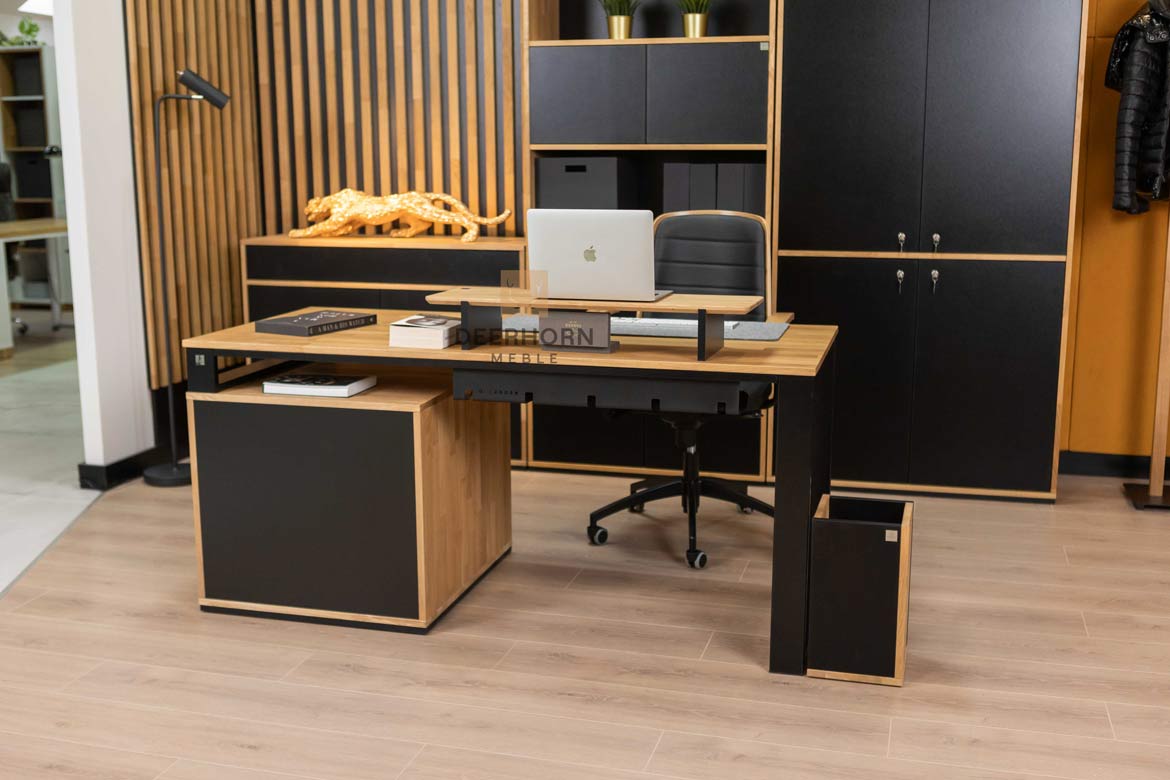 Schreibtisch für kleine Büros Holz Metall Loft Büro schlank kurz