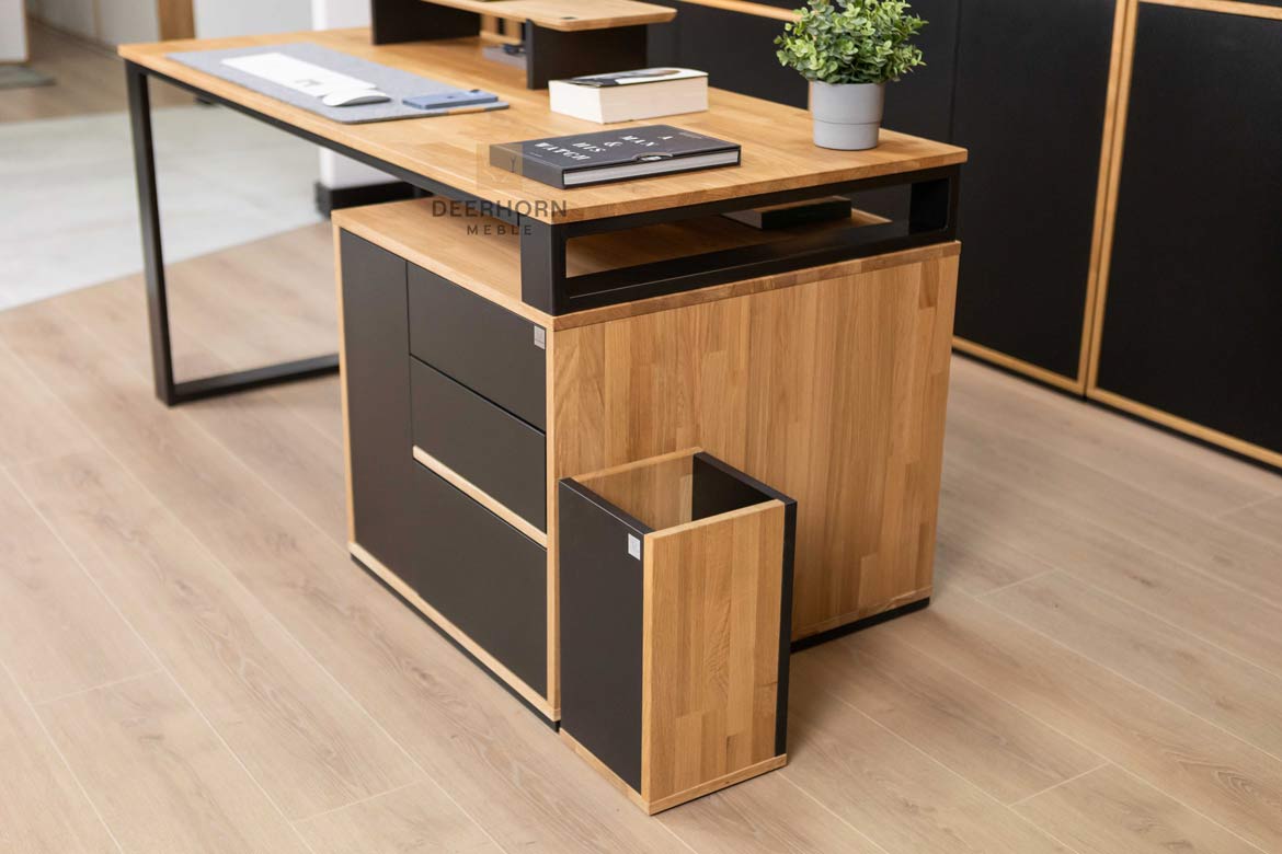 Schreibtisch für kleine Büros Holz Metall Loft Büro schlank kurz