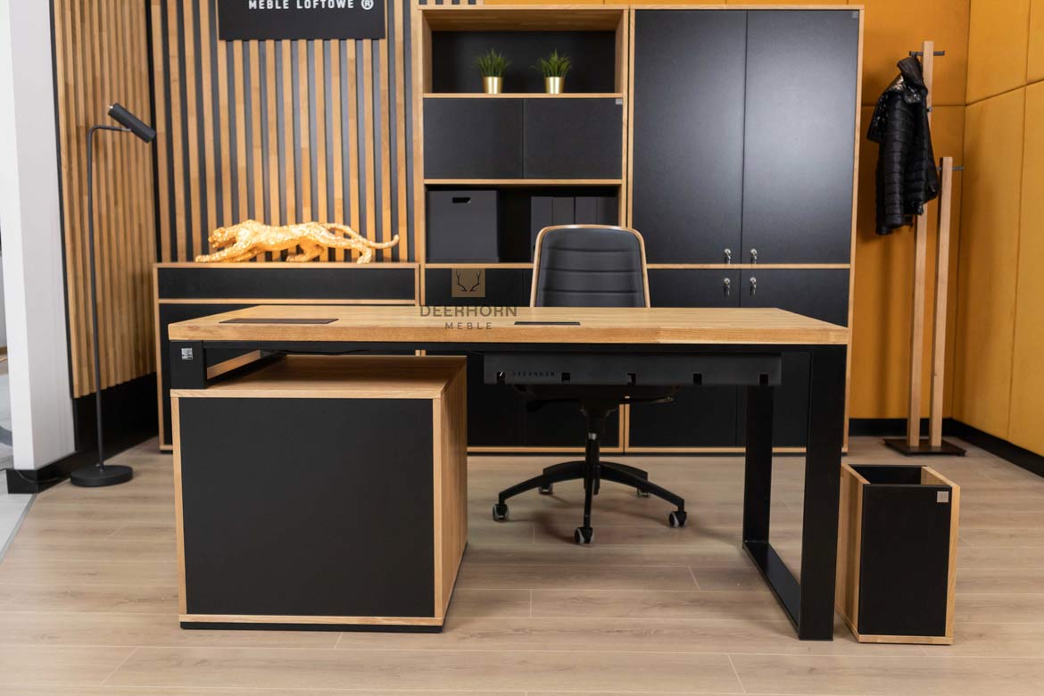 Schreibtisch für kleine Büros Holz Metall Loft Büro schlank kurz