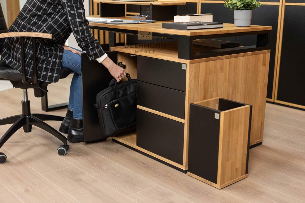 Schreibtisch für kleine Büros Holz Metall Loft Büro schlank kurz