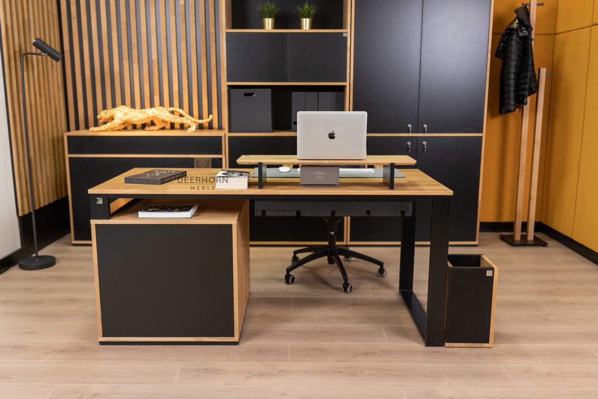 Schreibtisch für kleine Büros Holz Metall Loft Büro schlank kurz