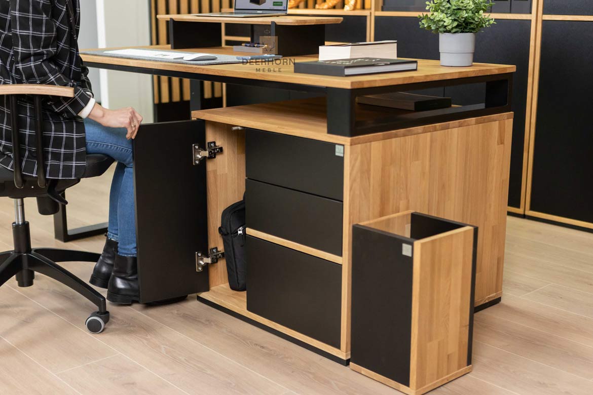 Schreibtisch für kleine Büros Holz Metall Loft Büro schlank kurz