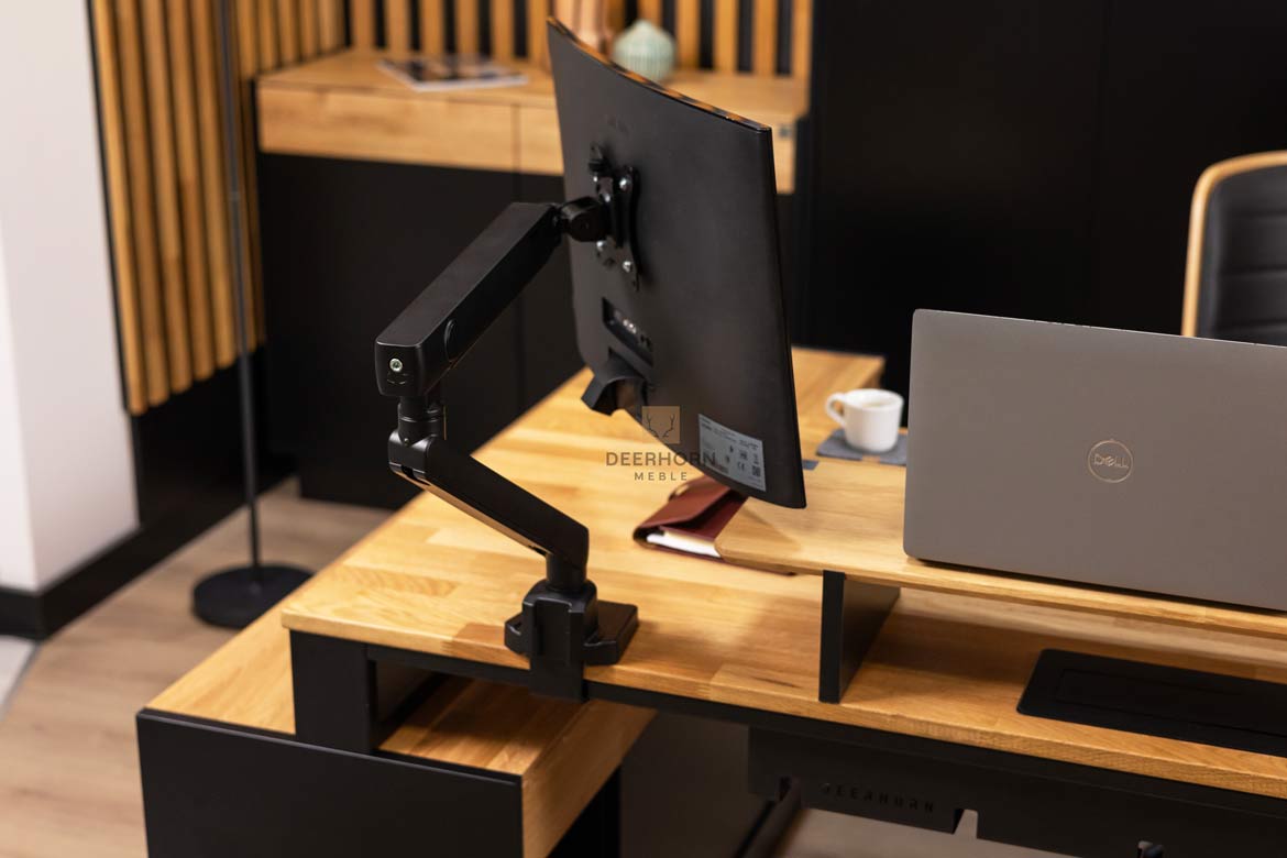 Eckschreibtisch schwarz mit Büro-Aktenschrank