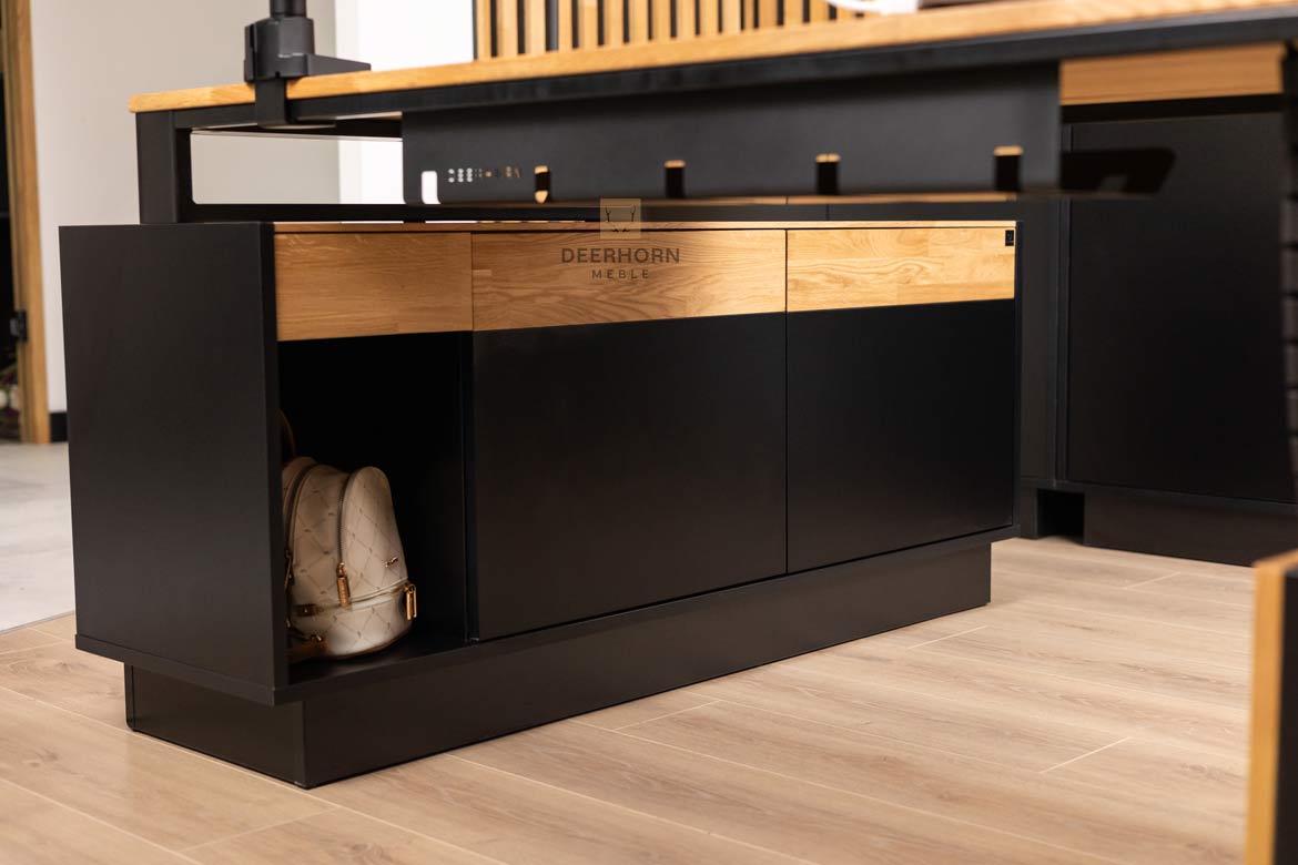 Eckschreibtisch schwarz mit Büro-Aktenschrank