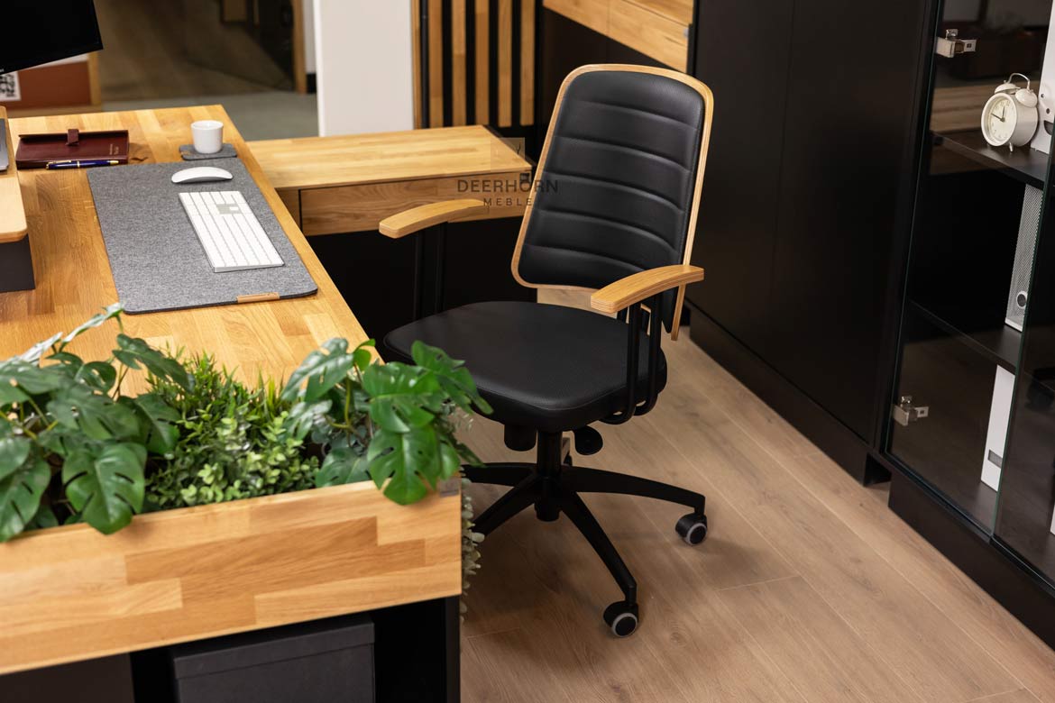 Eckschreibtisch schwarz mit Büro-Aktenschrank