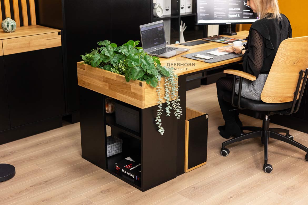 Eckschreibtisch schwarz mit Büro-Aktenschrank