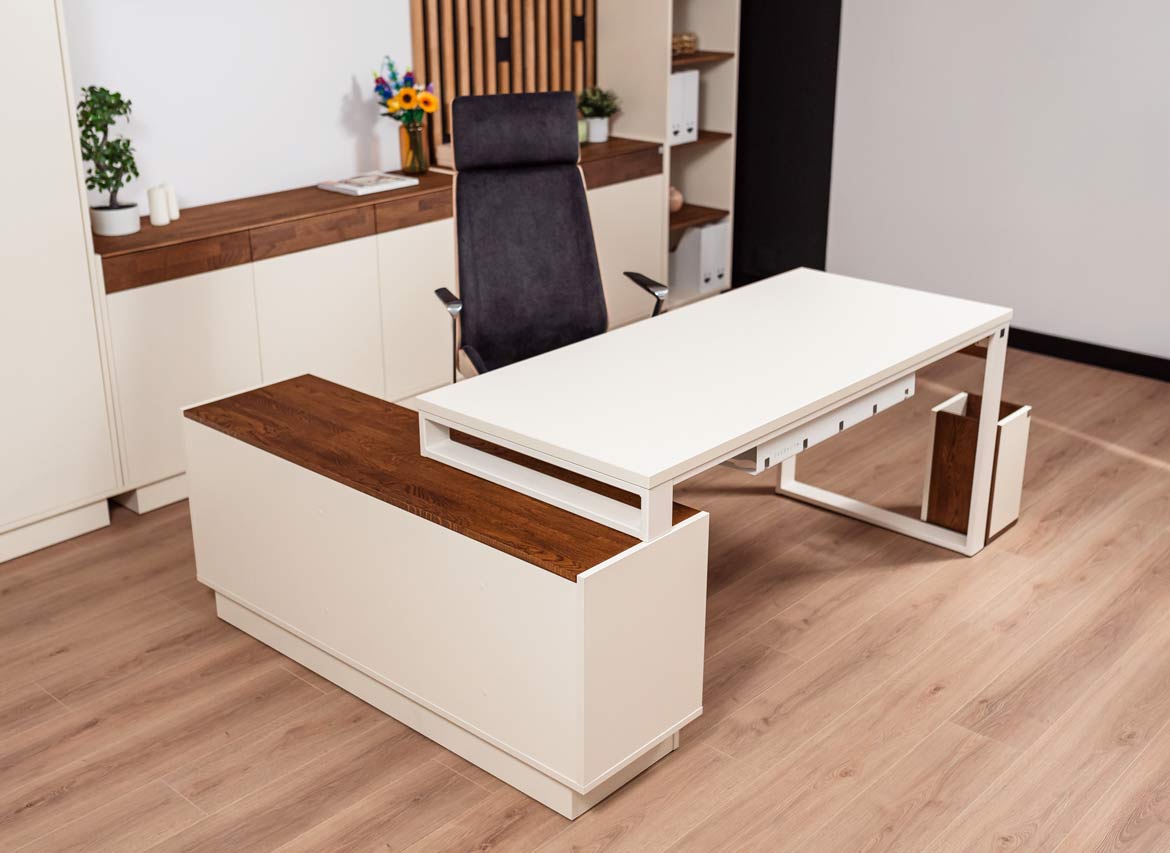Modernes Büro Eckschreibtisch für Computer mit Schubladen