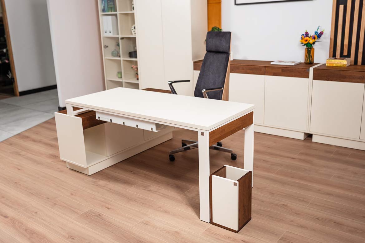 Modernes Büro Eckschreibtisch für Computer mit Schubladen