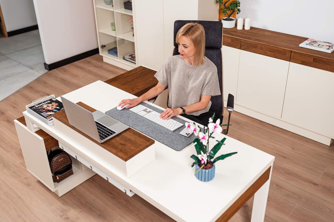Modernes Büro Eckschreibtisch für Computer mit Schubladen