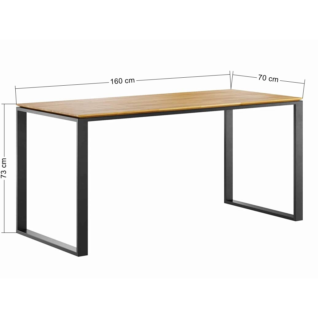 Schreibtisch für Büro und Heimarbeit mit hinterschnittener Holzplatte mit Schrank