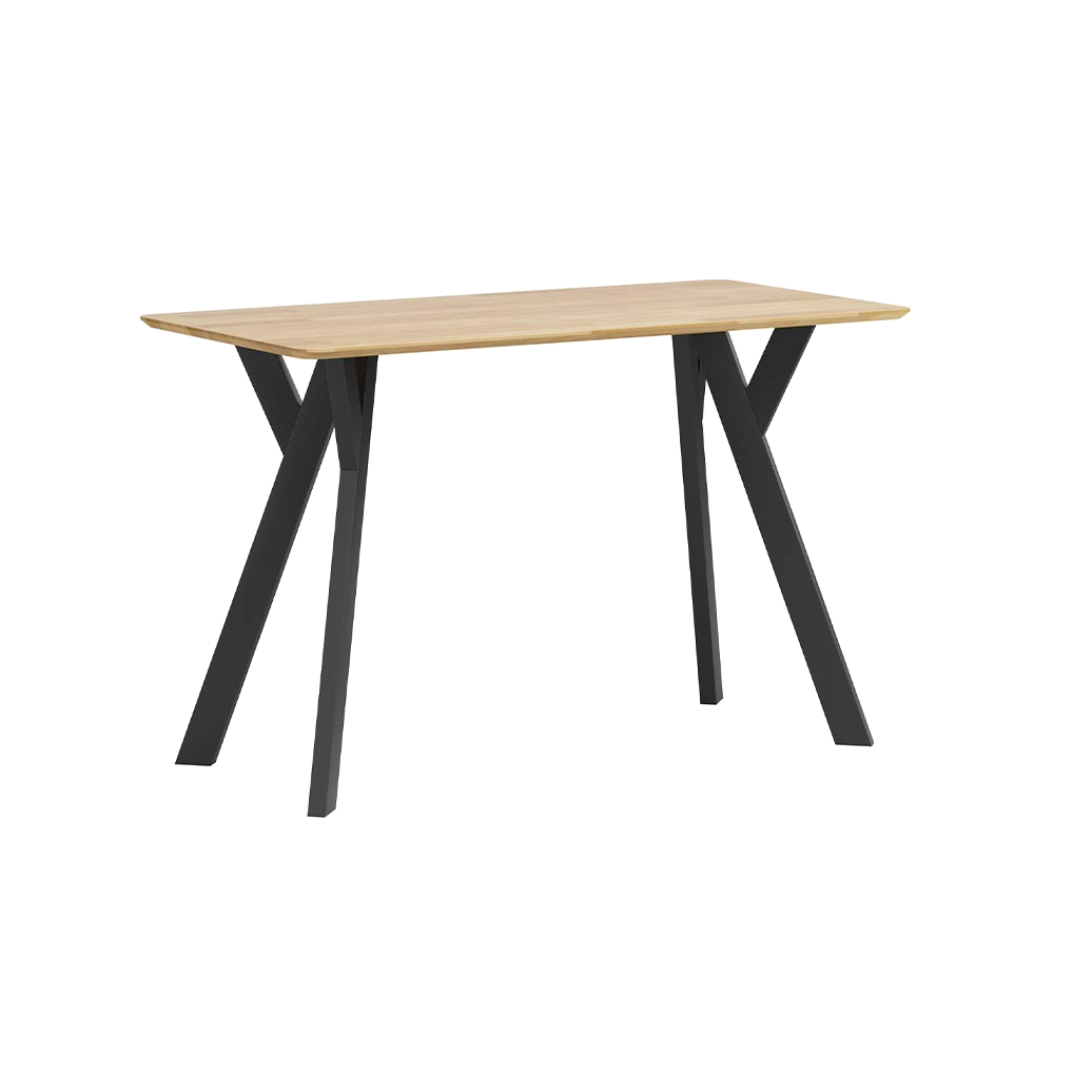 Toilette schwarz, kleiner Schreibtisch mit Holzplatte