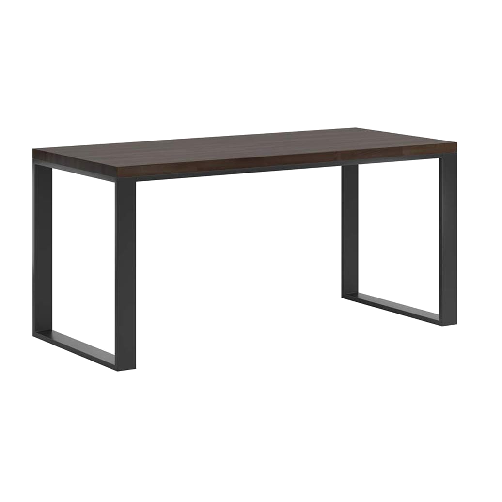 Ergonomischer Massivholz-Bürotisch, schwarz