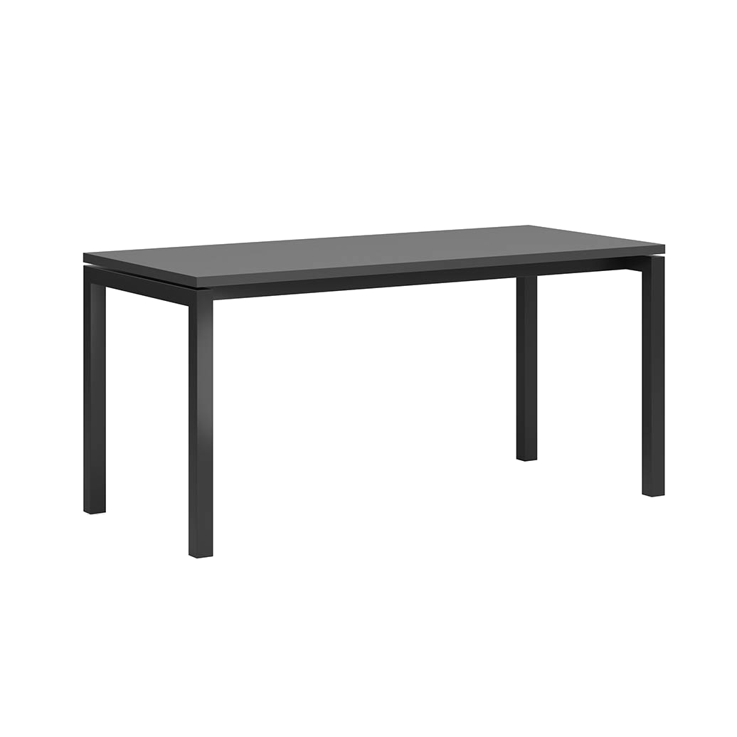Schreibtisch für Büro und Open Space schwarz mit Metallbeinen
