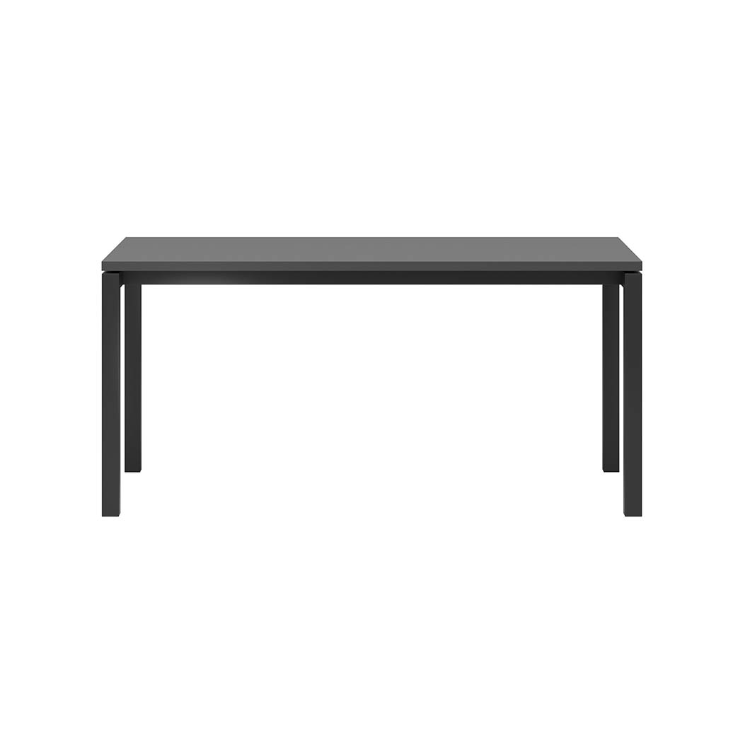Schreibtisch für Büro und Open Space schwarz mit Metallbeinen