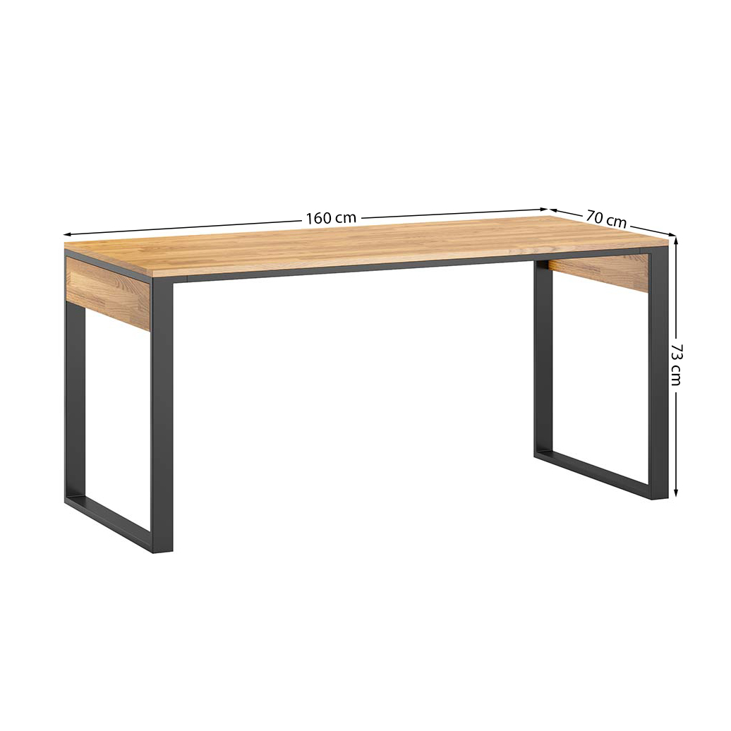 Büroschreibtisch aus Eiche minimalistisch schwarz