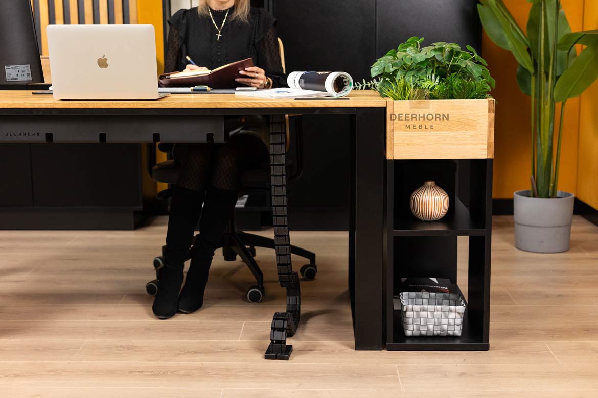 Büroschreibtisch aus Eiche minimalistisch schwarz