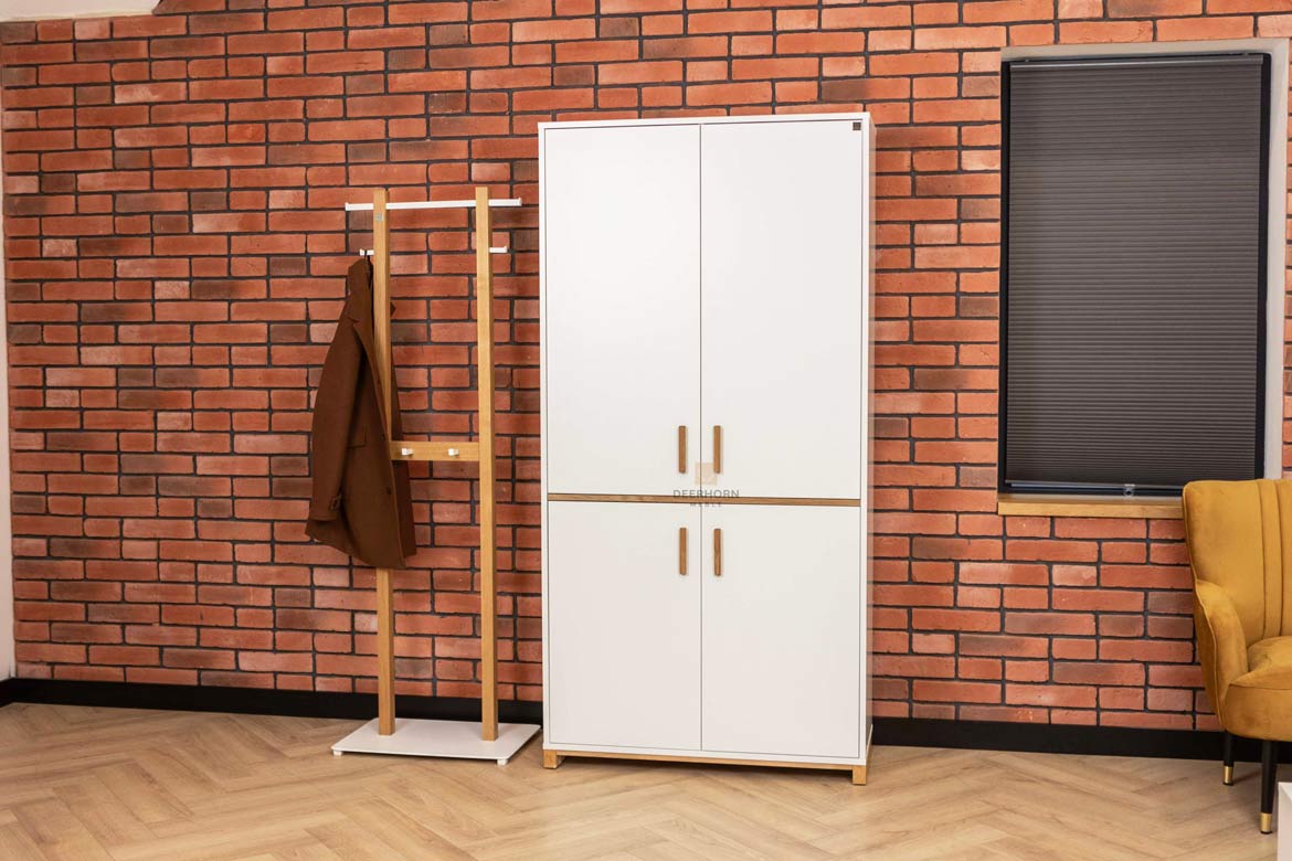 Weißer viertüriger abschließbarer Büroschrank Modern Workplace