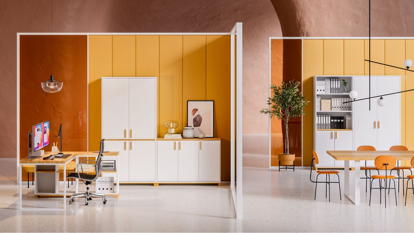 Moderner zweitüriger Kleiderschrank Workplace weiß