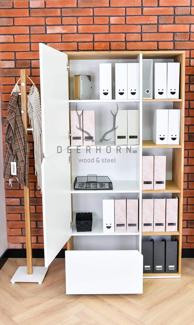 Weißer Büro-Aktenschrank Aktiv
